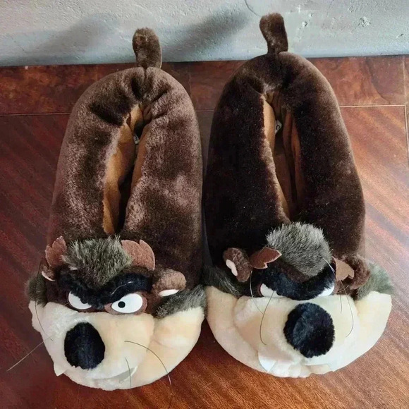Warner Bros. Vintage 90's Tasmanian devil slippers kids size L no wear or terse. - Picture 2 of 5